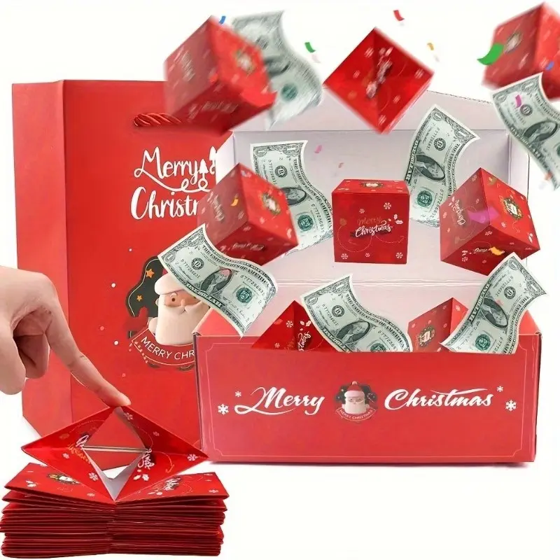 Christmas Surprise Jumping Box, 12/16 Pop-Up Boxes, Holiday Gift Box, Cash Reveal Experience, Paper Explosion Box, Festive Gifts, Gift Box Set, Gift Boxed, Gift Boxes Bulk