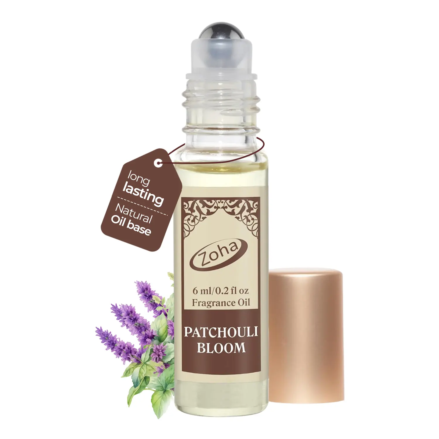 Patchouli Bloom, Impression of White Patchouli | Alcohol-free Long Lasting Perfume for Women
