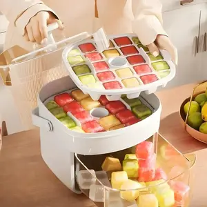 48-grid Ice Cube Mold for Refrigerator Storage Tray, Double Layer Ice Cube Maker, Food Grade Plastic Ice Tray for Refrigerator, Kitchen Appliances for Home Use, Utensils