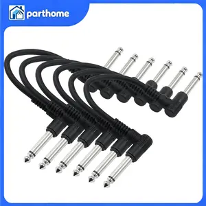 6PCS Patch Cables for Electric Guitar OFC Pedal Board Wire Cords 1/4 Right Angle