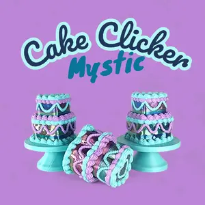 Mystic Cake Clicker Fidget Toy Shimmer Mermaid Sensory Clicker for Anxiety Relief Neurodivergent Friendly Desk Toy