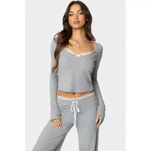 Peekaboo Lace Long Sleeve Top