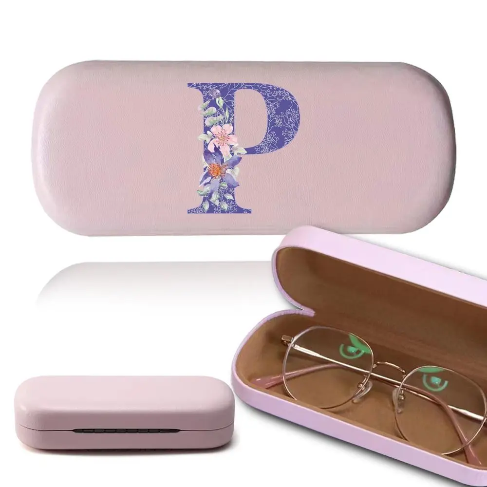 Letter Pattern Glasses Case, 1 Count Shockproof Portable Sunglasses Organizer, Faux Leather Sunglasses Eyeglasses Protective Cover, Durable Storage Box for Travel, Glasses Holder