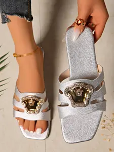 2026 New Summer Limited Edition Rhinestone Slippers, Street Style & Elegant One-Click Switch, Fashionable Women's Footwear