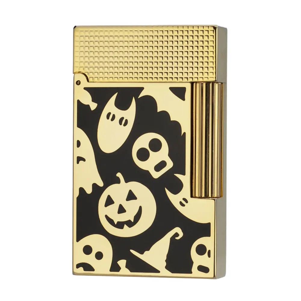 DUPONT 1:1 Ghost Engraved Gas Metal candle lighter (NO FUEL), Spooky Etched, halloween decor gifts boyfriend gifts girlfriend