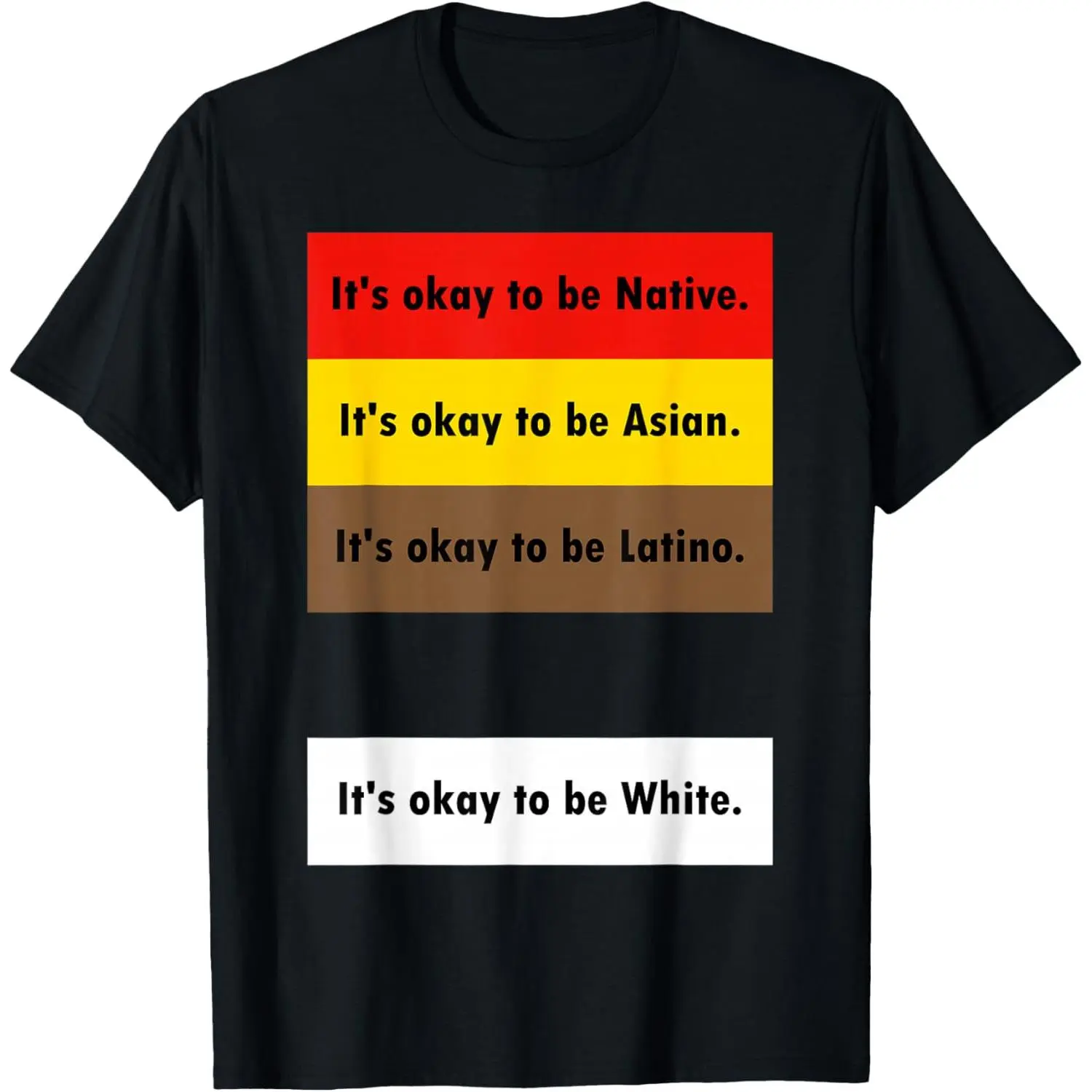 100% Cotton It's Okay to Be Native It's Okay to Be Asian It's Okay to Be T-Shirt