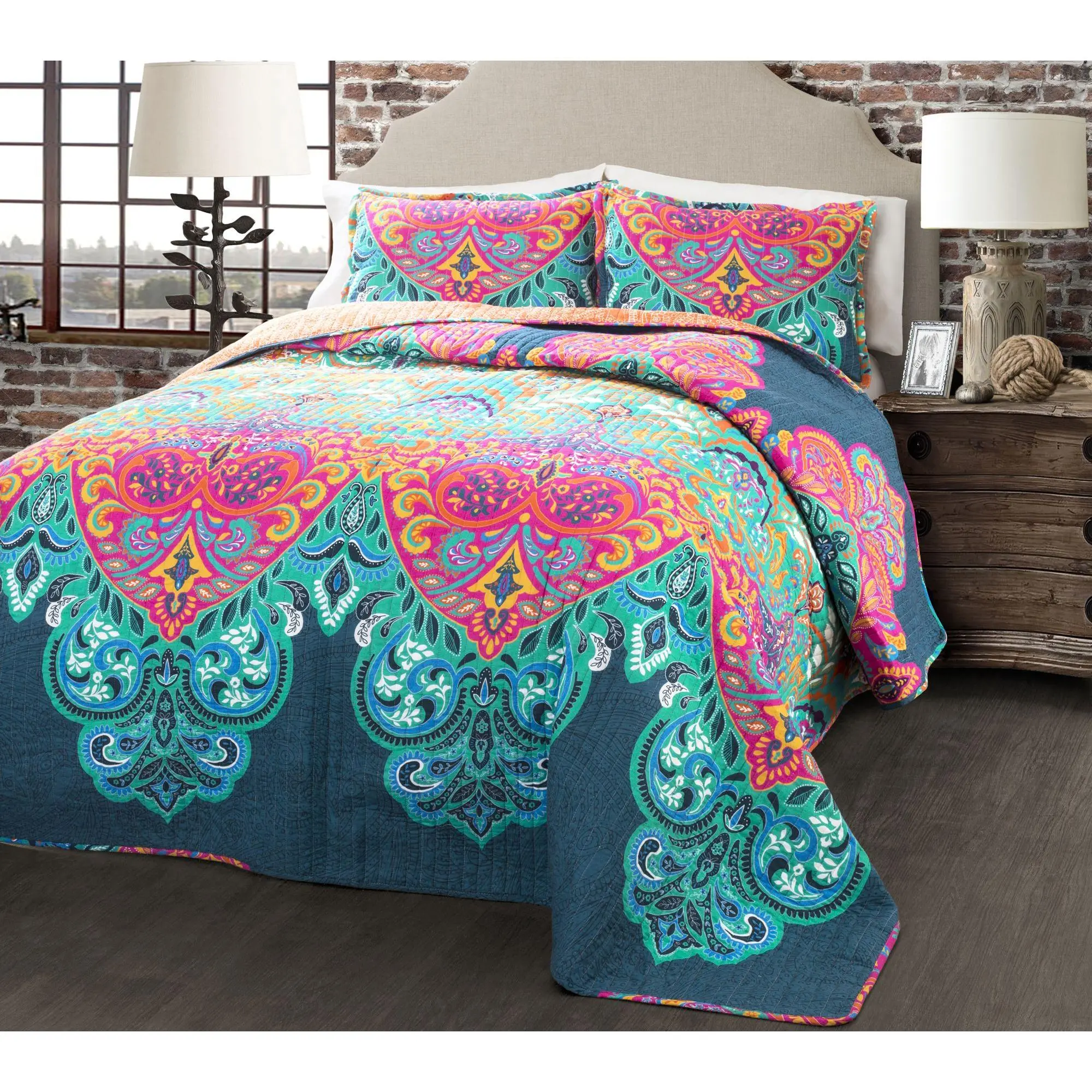 Boho Chic 3-Piece Full/Queen Quilt Set by LushDecor