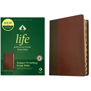 NLT Life Application Study Bible, Third Edition (Red Letter, Leatherlike, Brown/Tan, Indexed) -- Tyndale - Bible