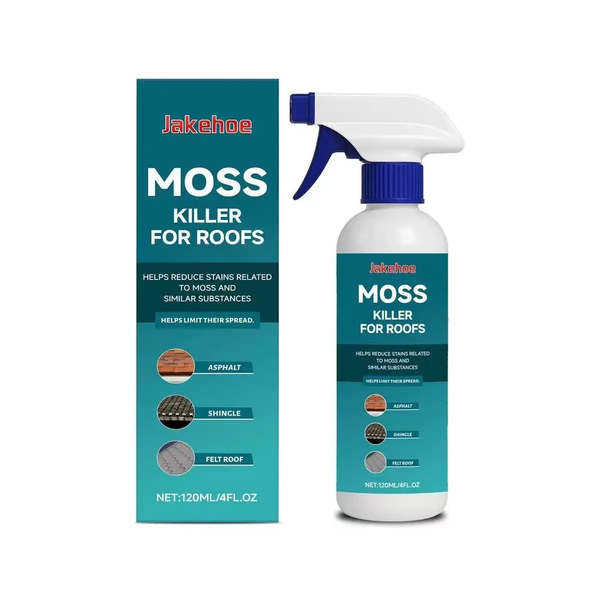 Jakehoe Roof Moss Remover, Residential Roof Maintenance Cleaner, Keeps Exterior Clean and Fresh, Regular Care for Home Roofs