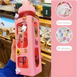 Pink Kawaii Water Bottle w/ Stickers 700ml