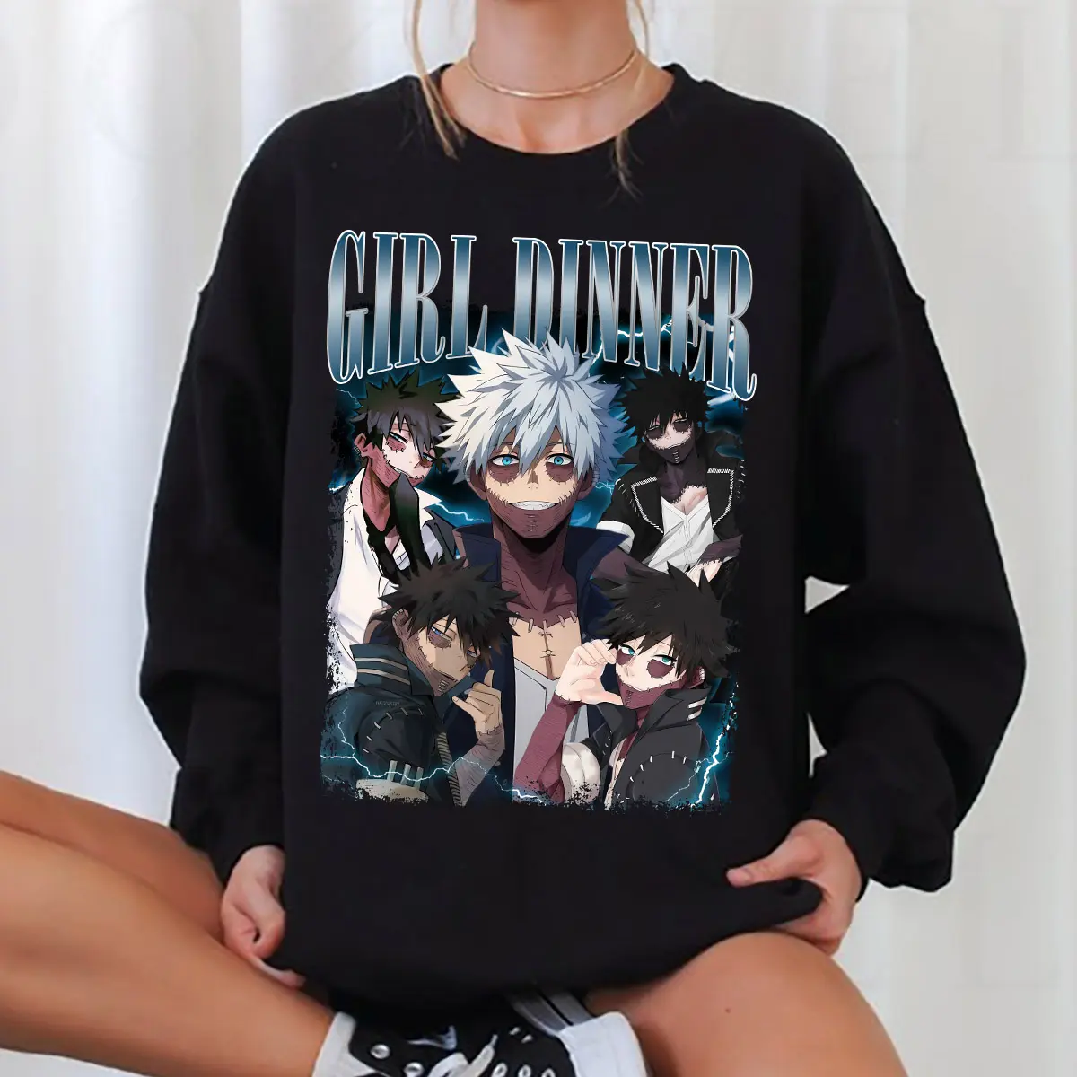 Girl Dinner Dabi MHA Sweatshirt, MHA Villains Anime Fan Graphic TShirt Hoodie