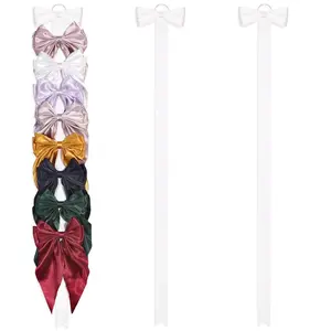 3 PCS Wall Hanging Bow Holder for Girls Hair Bows, Hair Clip Barrettes Storage Organizer for Women Hair Accessories, Decor for Bedroom College Dorm (White)
