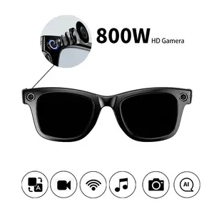 W610 Smart AI camera glasses with 8MP photochromic lenses. Touch control, designed for travel and outdoor use. Enable hands-free photos/video, real-time translation for  languages, and provide UV protection.AI Interaction