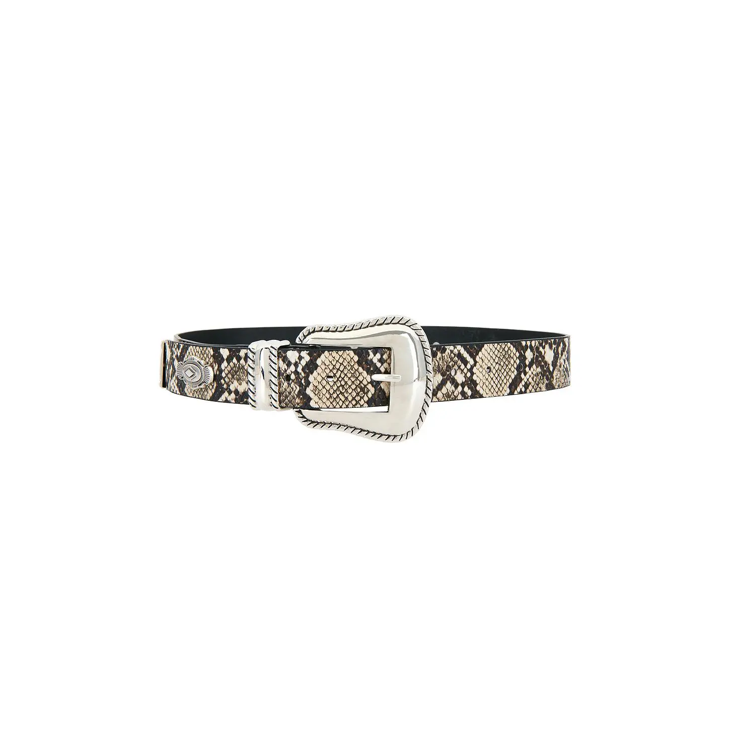 8 Other Reasons Snake Printed Belt With Silver Details in Snake