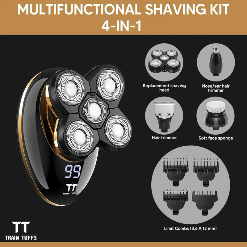 Train Tuffs Cordless Electric Shaver 4 in 1 for Men