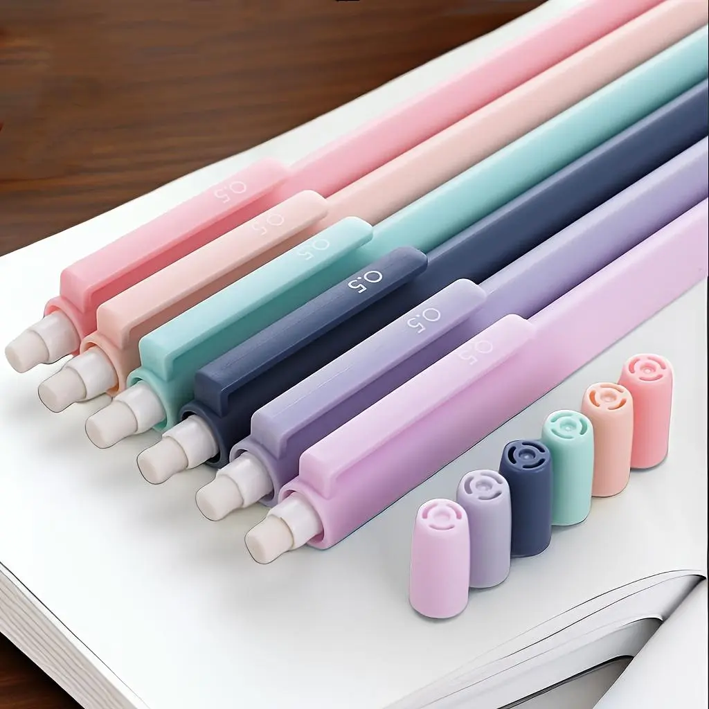 Mechanical Pencils Set, 6/12 Counts Lightweight 0.5mm Tips Retractable Pencil with Comfort Grip for Art & Writing Stationery Supplies Art Supplies