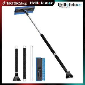 LEIBOO 51.9" Car Cleaning Snow Brush & Ice Scrapers Set, 180° Degree Rotatable & Extendable Car Snow Removal Tool Set, Universal Car Cleaning Winter Snow Removal Tool for Car, Truck & SUV and Home Cleaning - Christmas Gift!