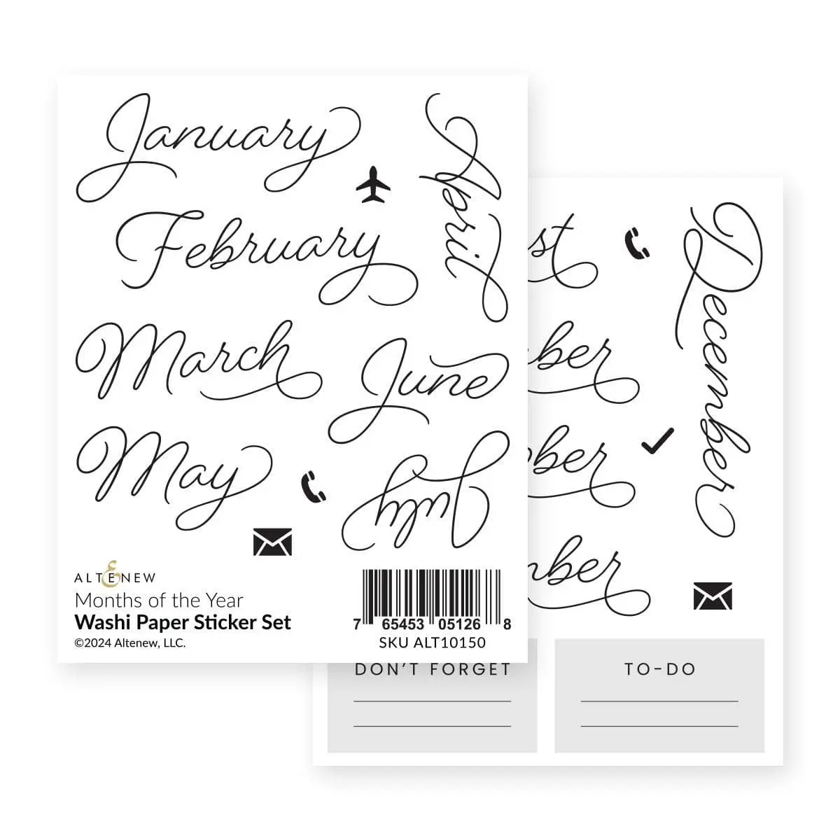 Months of the Year Washi Paper Sticker Set