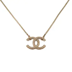 Pre-owned 【DIZ】CHANEL 22S Double C Choker Necklace AlloyP206537178