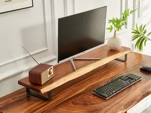 Monitor Stand - Monitor Riser, Wood Monitor Stand, Solid Wood Stand, Desk Shelf, Laptop Stand, Speaker Stand, Desk Accessories, Wooden Stand