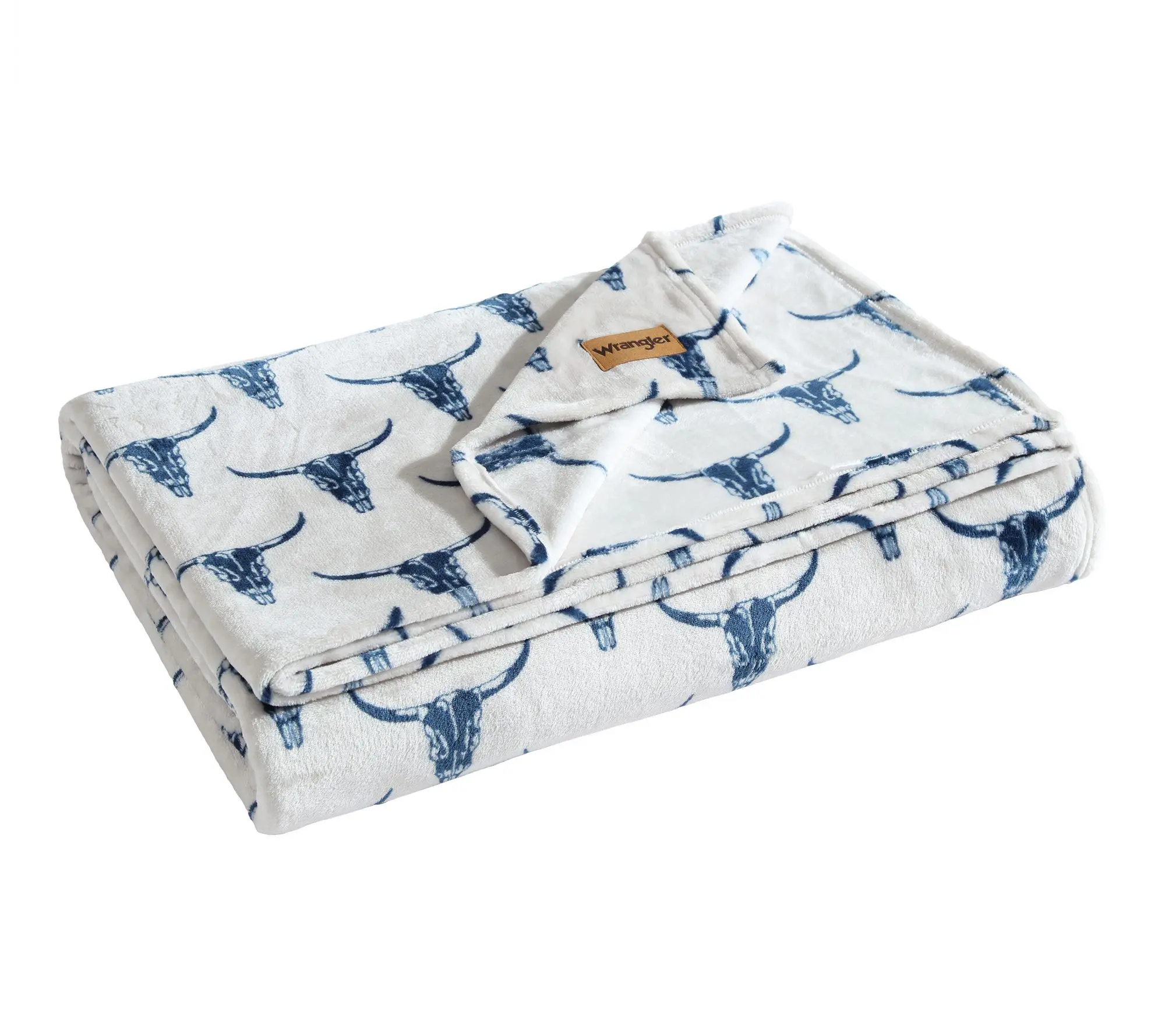 Wrangler Steer Head Blue Ultra Plush Fleece Twin Blanket