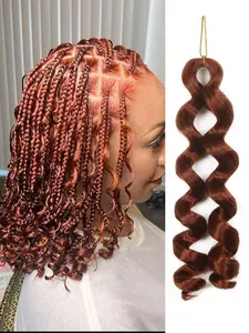 75g/pack, 12-inch French Puffy Curly Crochet Braids. Available in Brown and Multi-colors. Short Bohemian Curly Knotless Braids & Spiral Crochet Hair Extensions. Perfect for women's daily wear, holidays, parties, and cosplay. Boho Knotless Braids