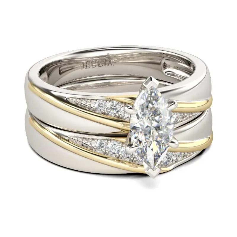 Jeulia Wedding Rings Engagement Rings for Women Anniversary Promise Ring Bridal Sets 925 Sterling Silver with 1.6 ct Primary Stone+ 0.32 ct Side Stone