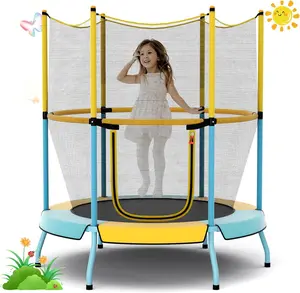 Costzon 48” ASTM Approved Indoor Toddler Trampoline with All-Round Enclosure Net, Large U-Shape Access Entry