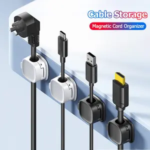 6Pcs Magnetic Cable Clip Cable Holder Adhesive Wire Keeper Cord Cable Organizer for Home Office Under Desk Management