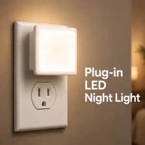 LED Night Lights Plug into Wall 2-Pack, 0.3W Plug in Night Light, Dusk to Dawn, 5000K Daylight White Bright Nightlight Auto-On/Off for Adults Kids Room Bedroom Bathroom Hallway Kitchen Non-Dim