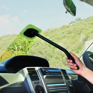 Windshield Auto Glass Cleaner W/Long Handle [Microfiber] Wiper for Car, Truck, SUV, Vehicle.Removes Dirt, Dust, Fingerprints.(Green)