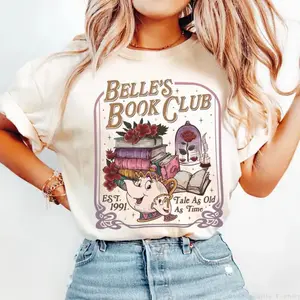Belle's Book Club T-Shirt, Tale As Old As Time Belle’s Book Cafe Tee, Belle Princess Book Tee, Book Lover Gift