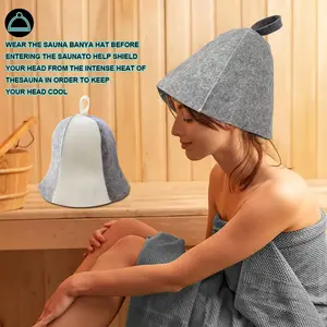 2 Pack Sauna Hat Polished Wool Hat for Sauna Wool Cap for Sauna Banya Bath House Head Protection Ukraine Sauna Hat for Men Russian Banya Hat Unisex Bathroom Accessories for Women White