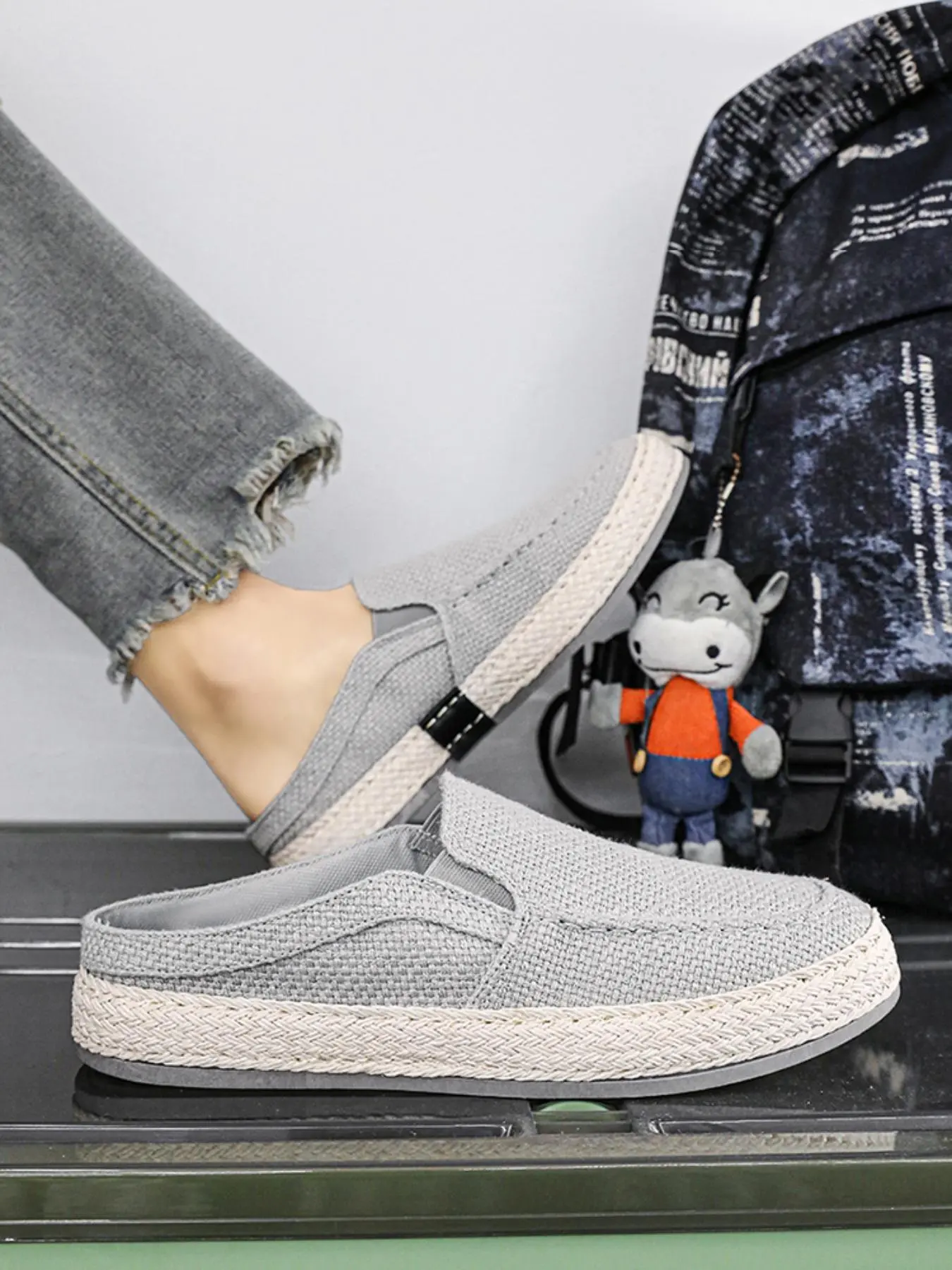 Men's Fashionable Breathable Mesh Slip on Espadrilles, Casual Comfortable Sports Sandals for Daily Wear, Non-slip Sweat-absorbent Espadrilles for Men, Boy, Footwear, Breathable Lightweight Clogs