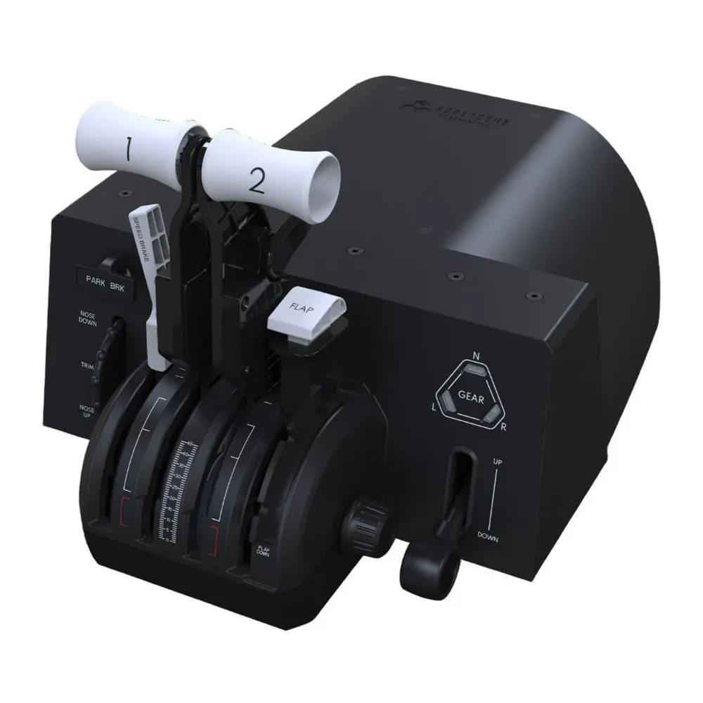 Honeycomb Aeronautical Bravo Throttle Quadrant Lite with Parking Brake and LED Indicator (Black), Flap Indent Inlays
