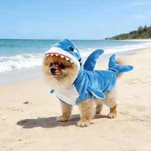 Winter Clearance-Shark Attack Costume for Pets Dogs & Cats Fiercely Cute Insta Famous 3D Shark Hood Fierce Bite Ultra Soft Plush Fabric Zero Leg Restriction Lightweight Comfortable