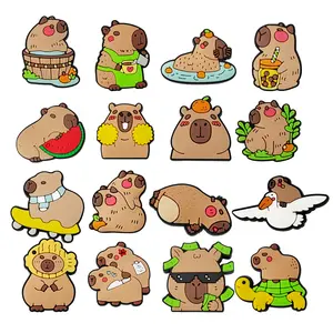 Cartoon capybara Croc Shoe Charms for Kids Boys Girls Women Men PVC Wristband Sandals Clog Accessories Party Favor with Dragon and Character Designs Footwear