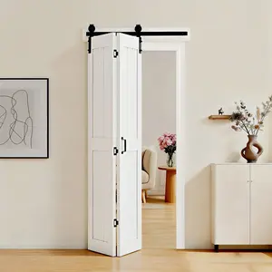 VEVOR 36x84 in Pre-Drilled H-Frame Bifold Barn Sliding Closet Door, MDF Panels, Space-Saving Indoor Room Divider for Bedroom, Minimal Noise, Included Hardware Kit, Easy Install