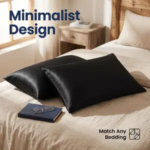 [Memorial Day Sale]NTBAY 2-Pack Zippered Silky Satin Pillowcases - Ultra Soft & Breathable Matte Satin Pillow Covers, Frictionless Skin-Friendly Bedding for Hair and Skin, Set of 2
