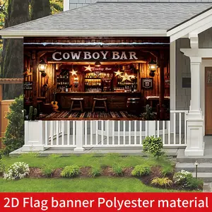 Retro Cowboy Bar Backdrop Banner,Rustic Western Saloon Decorations with Cactus Guitar Wooden Bar,Durable Polyester Fabric Photo Booth Prop,Reusable Easy to Clean, Perfect for Western Theme Party, Birthday, Rodeo Event,Home Bar Decor,Gift for Cowboy Lovers