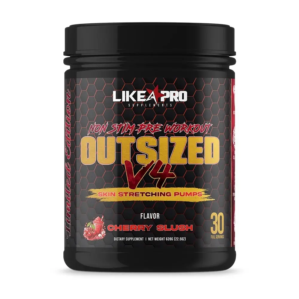 LIKE A PRO SUPPLEMENTS Outsized Non-Stim Pump V4 Pre-Workout Powder for Adults - Crash-Proof, Edible Citrulline Lean Muscle Booster, Fitness Energy Support for Long-Lasting Growth, Recovery & Endurance