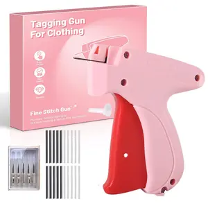 Quick Clothing Fastener Set, Includes Handheld Tag Attaching Gun, 6 Needles & 1000 Glue Pins, Retail Hanging Fabric Label Sewing Tool Kit, Sewing Supplies Crafts