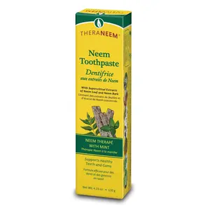 TheraNeem Neem Toothpaste Mint – Fluoride-Free Ayurvedic Toothpaste for Healthy Teeth & Gums, Neem Leaf & Bark Extract, Fresh Breath Oral Care