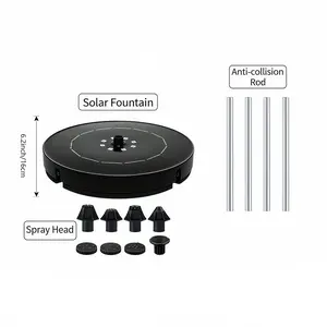 Solar Powered Water Fountain, Outdoor Pool Water Floating Fountain, Color Light Fountain, LED Birdbath Fountain, Garden Decoration