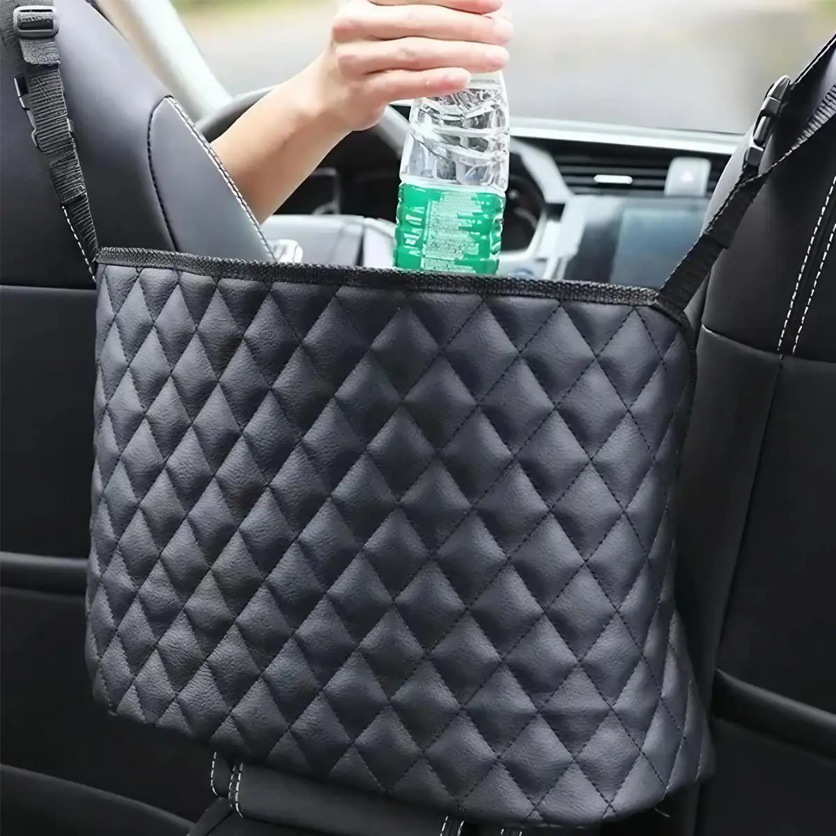 Car Seat Storage Bag, Quilted Design Car Seat Organizer, Car Seat Interval Storage Bag, Car Accessory, Auto Accessories Interior, Universal Car Interior Accessories for Stowing & Tidying