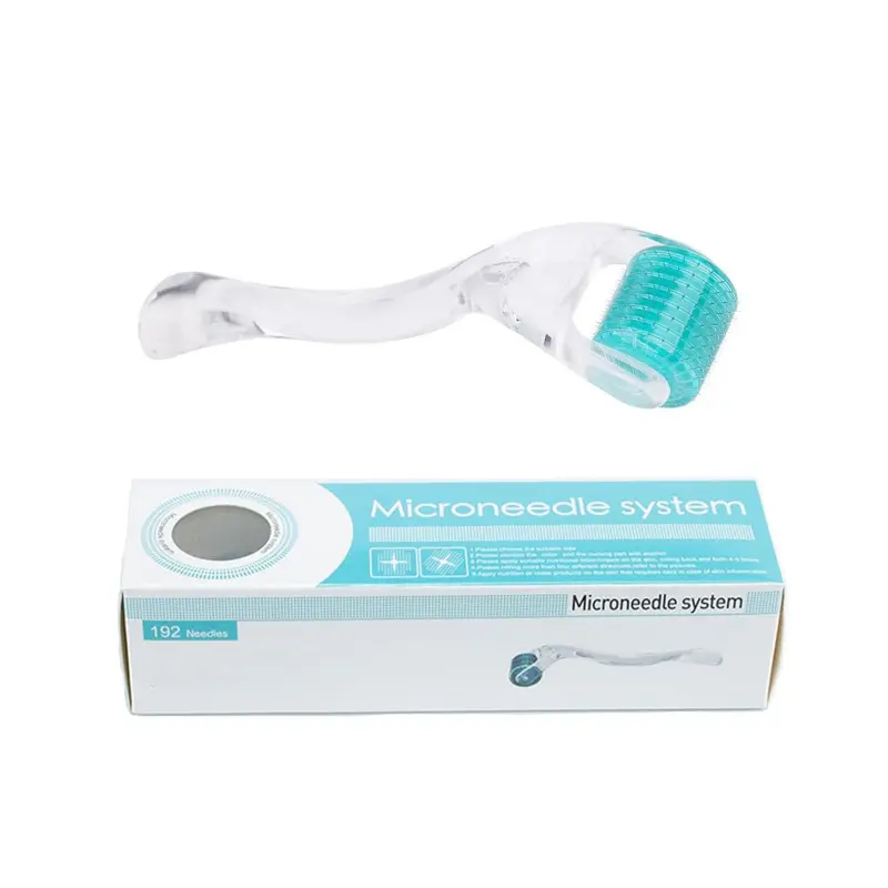 0.25mm Titanium Needle Microneedling Roller Tool, 192 Micro Needles with Hygienic Case for Personal Facial Skincare, Titanium Needles