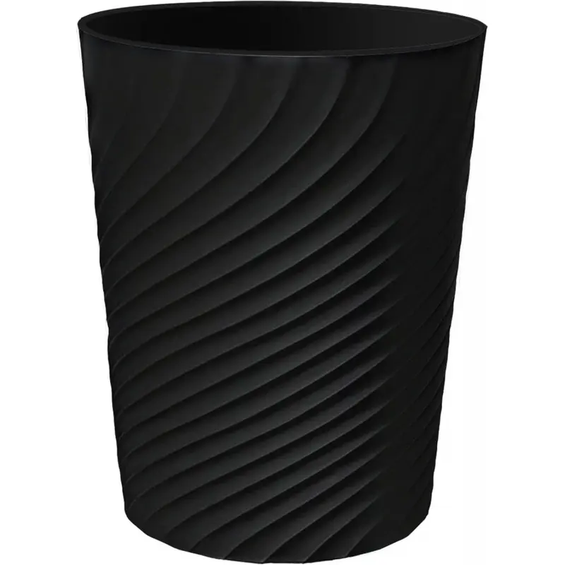 1.8 Gallon Small Trash Can Wastebasket Recycling Bin Slim Profile for Compact Spaces Bathroom, Office, Bedroom, Kitchen (1.8 Gallon, Black) Wipe WipeVelvet Bloom15
