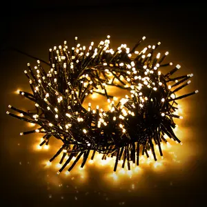 EcoNour 74Ft 1000 LED Cluster Glass Bulb Corded Set, 8 Twinkling Modes Memory Timer String Lights, Outdoor Warm White Decor for Christmas Tree & Home