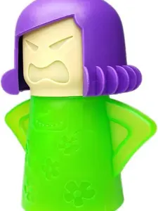 Angry Mama Microwave Oven Steam Cleaner, Angry Mom Microwave Cleaner, Just Add Vinegar and Water, Cut Cleaning Time by Half (Green) Kitchen Lemon