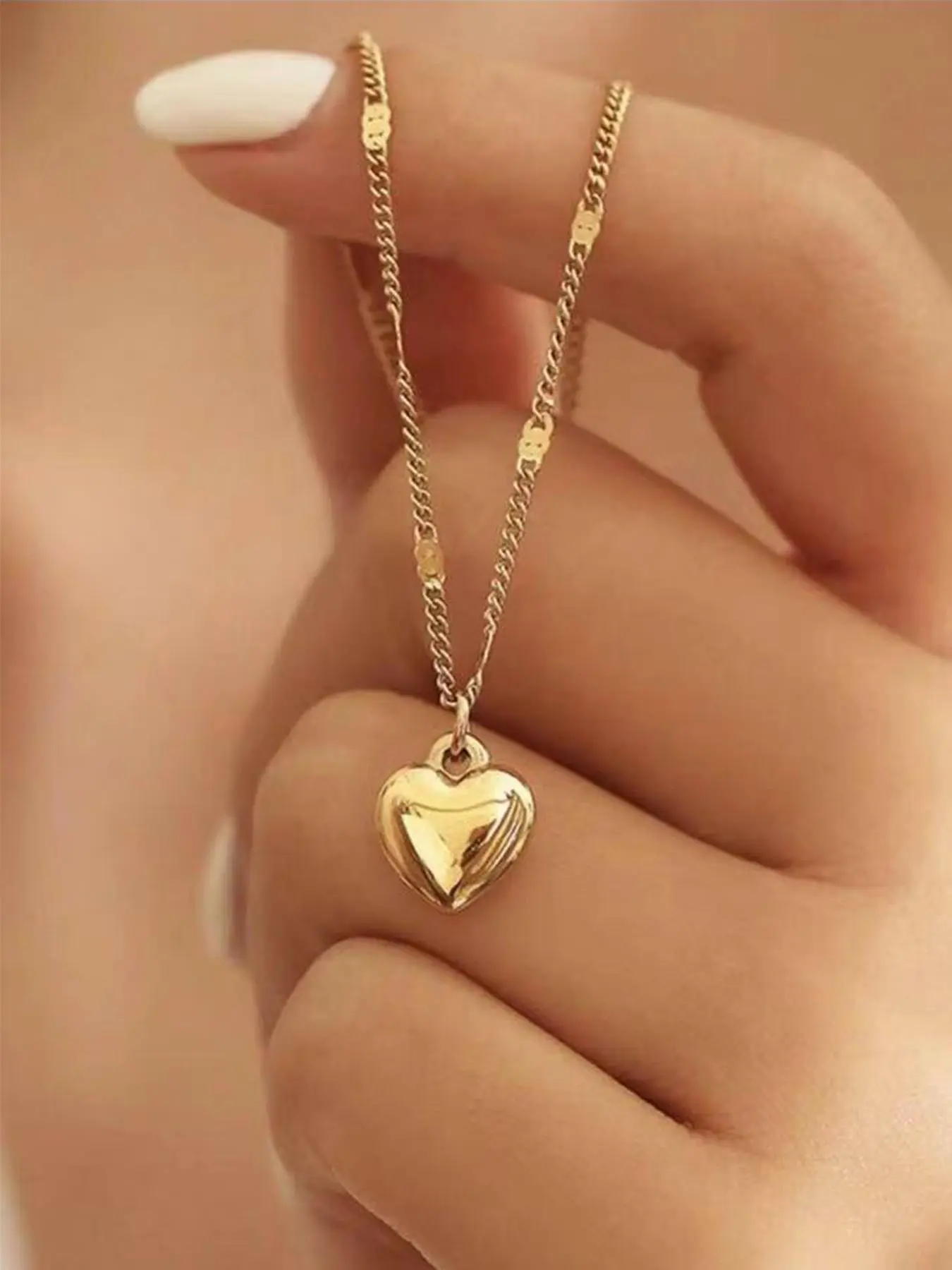 Heart Shaped Pendant Necklace for Women & Girls, Love Heart Necklace, Fashion Jewelry for Party, Daily Clothing Decor, Trendy All-match & Exquisite Jewelry for Birthday Gift, Valentine's Day, Gift